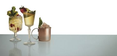 Three cocktails julep flavour