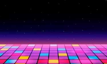 Multicoloured disco dance floor